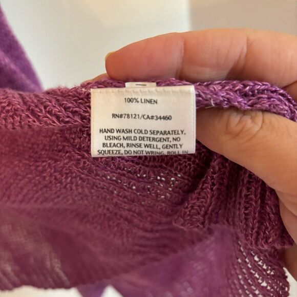 Eileen Fisher Women’s Italian yarn 100% linen open front cardigan sweater 2XL! - Picture 12 of 13